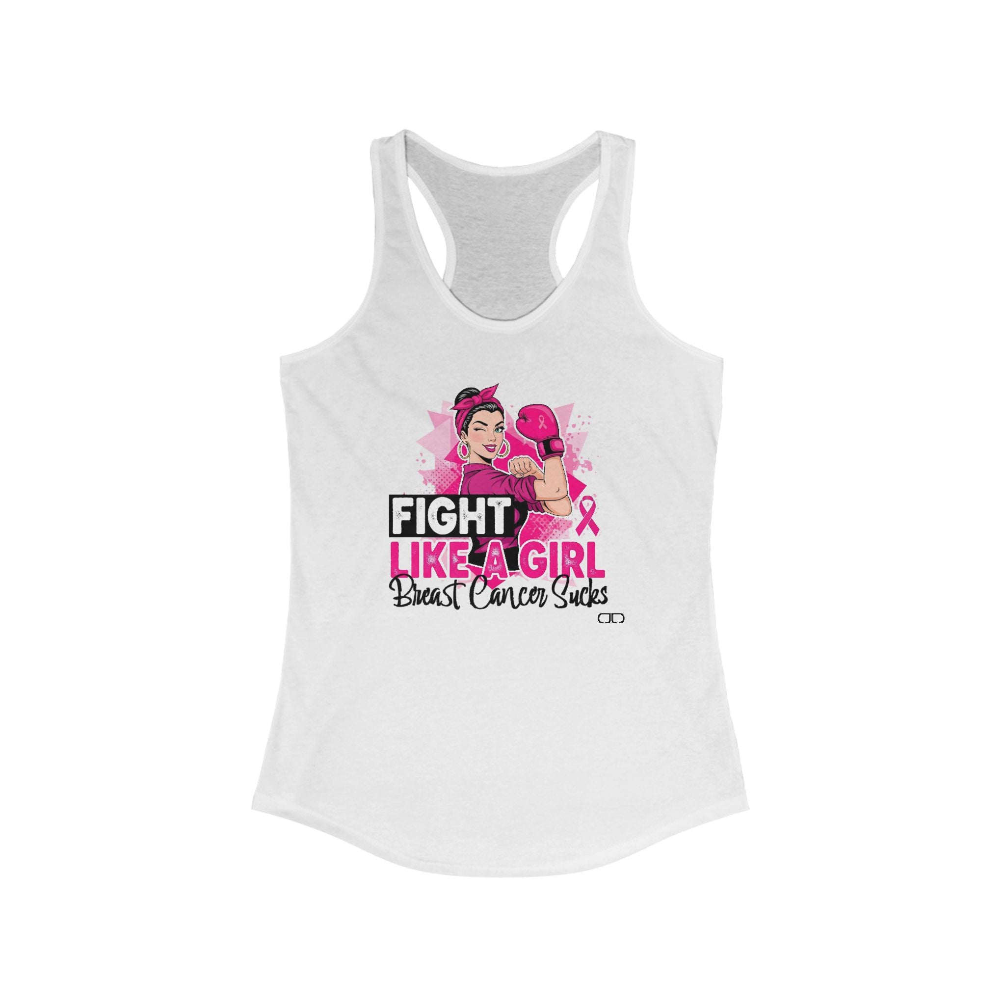 Fight Like a Girl, Empowering Women's Racerback Tank - Fitness Shirt, Breast Cancer Awareness Top, Workout Gear, Inspirational Apparel