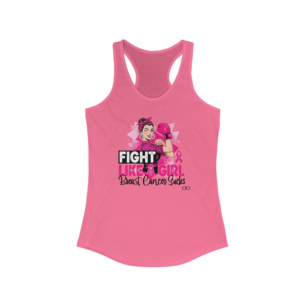 Fight Like a Girl, Empowering Women's Racerback Tank - Fitness Shirt, Breast Cancer Awareness Top, Workout Gear, Inspirational Apparel