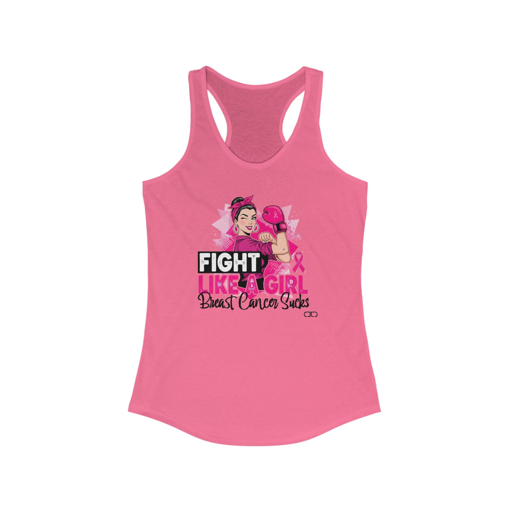 Fight Like a Girl, Empowering Women's Racerback Tank - Fitness Shirt, Breast Cancer Awareness Top, Workout Gear, Inspirational Apparel